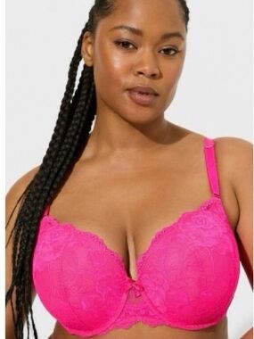 torrid Hot Pink Lace Underwire Bra